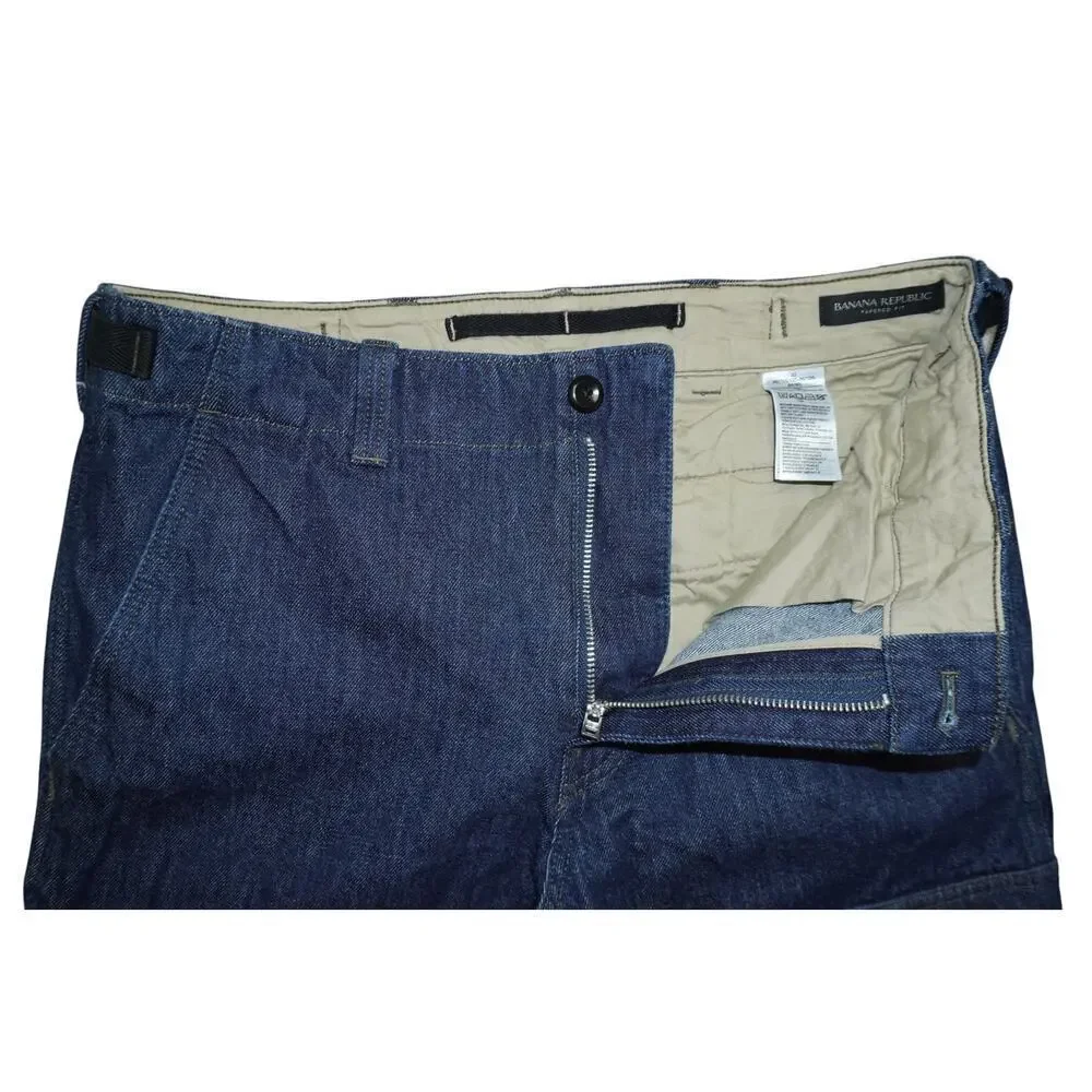 Banana Republic Denim Utility Cargo Pants – Size 32 – Tapered Fit Workwear Jeans